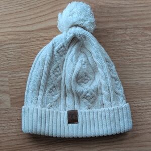 Cozy White Knit Beanie with Pom-Pom